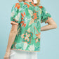 ABSTRACT V-NECK GREEN MIX TOP