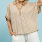 STRIPE COLLAR LATTE TOP