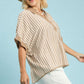 STRIPE COLLAR LATTE TOP