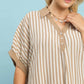 STRIPE COLLAR LATTE TOP