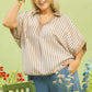STRIPE COLLAR LATTE TOP