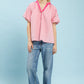 STRIPED EMB PINK TOP