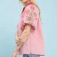 STRIPED EMB PINK TOP