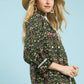 BLACK MIX FLORAL BUTTON TOP