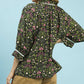 BLACK MIX FLORAL BUTTON TOP