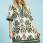 SCALLOP MIX SAGE GREEN DRESS