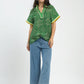 GEOMETRIC PRINT GREEN MIX TOP