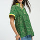 GEOMETRIC PRINT GREEN MIX TOP