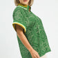 GEOMETRIC PRINT GREEN MIX TOP