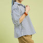 CHEVRON COLLARED NAVY TOP