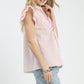 PINK STRIPED FLUTTER TOP
