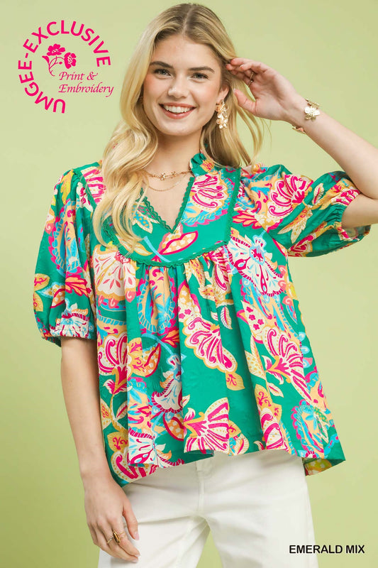 PAISLEY EMERALD TOP