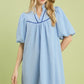 EYELET SKY MIX DRESS