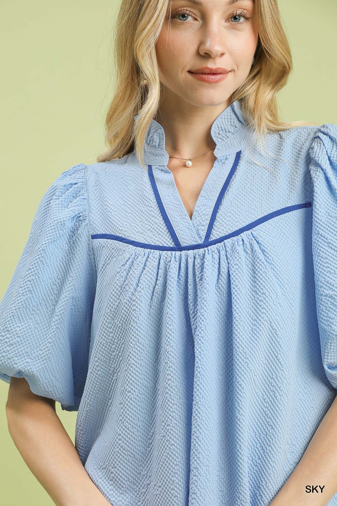 EYELET SKY MIX DRESS