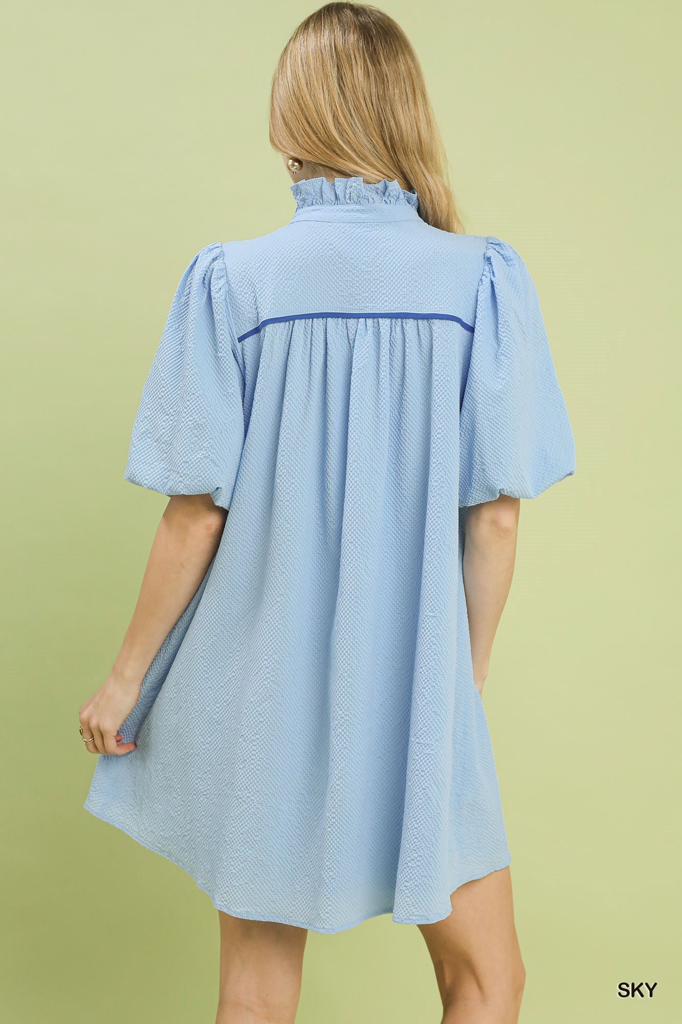EYELET SKY MIX DRESS
