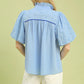 EYELET MIX BLUE TOP