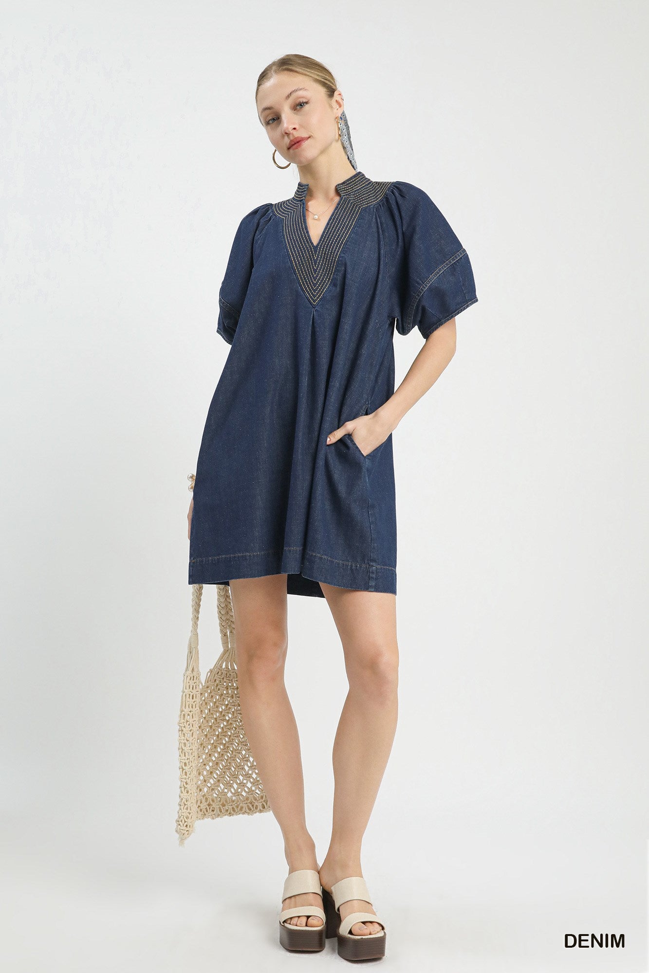THREAD DENIM DRESS