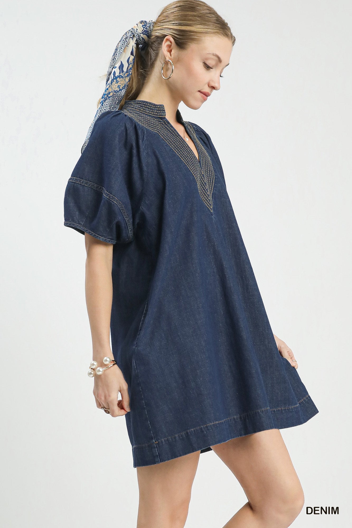 THREAD DENIM DRESS