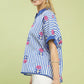 BOHO EMB BLUE TOP
