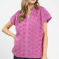 LACE BUTTON PEONY TOP