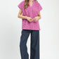 LACE BUTTON PEONY TOP