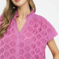 LACE BUTTON PEONY TOP