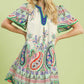 PAISLEY FLUTTER GREEN/BLUE DRESS