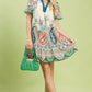 PAISLEY FLUTTER GREEN/BLUE DRESS