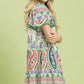 PAISLEY FLUTTER GREEN/BLUE DRESS