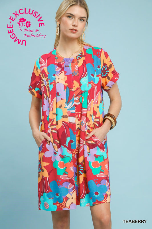 TEABERRY FLORAL DRESS