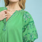 EMB PUFF SWING APPLE GREEN DRESS