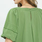 STITCHED ROUND NECK SAGE TOP