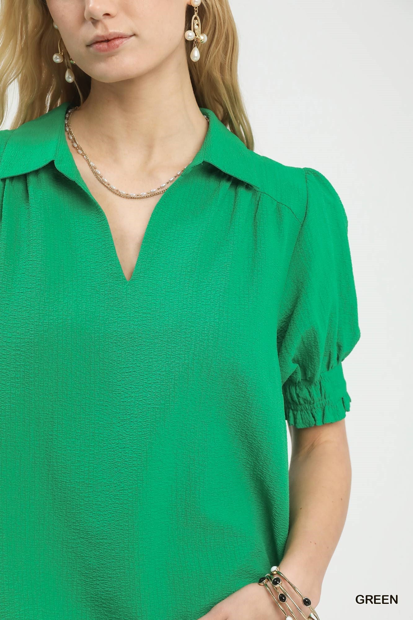 COLLAR FUCHSIA GREEN TOP