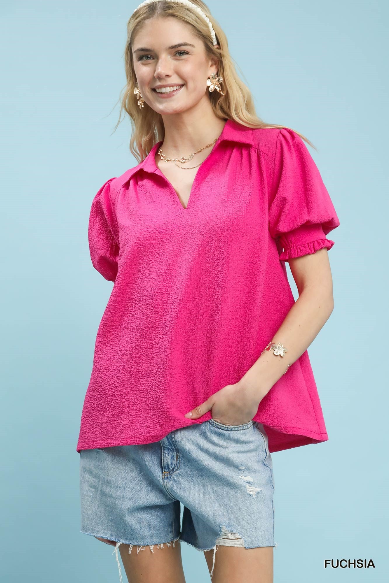 COLLAR FUCHSIA TOP