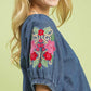 BOHO EMB DENIM TOP