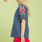 BOHO EMB DENIM TOP