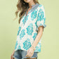 MIX BOHO SMOCK BLUE MIX TOP