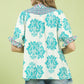 MIX BOHO SMOCK BLUE MIX TOP
