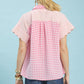 MIXED GINGHAM PEONY TOP