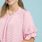 GINGHAM CHECK PEONY TOP