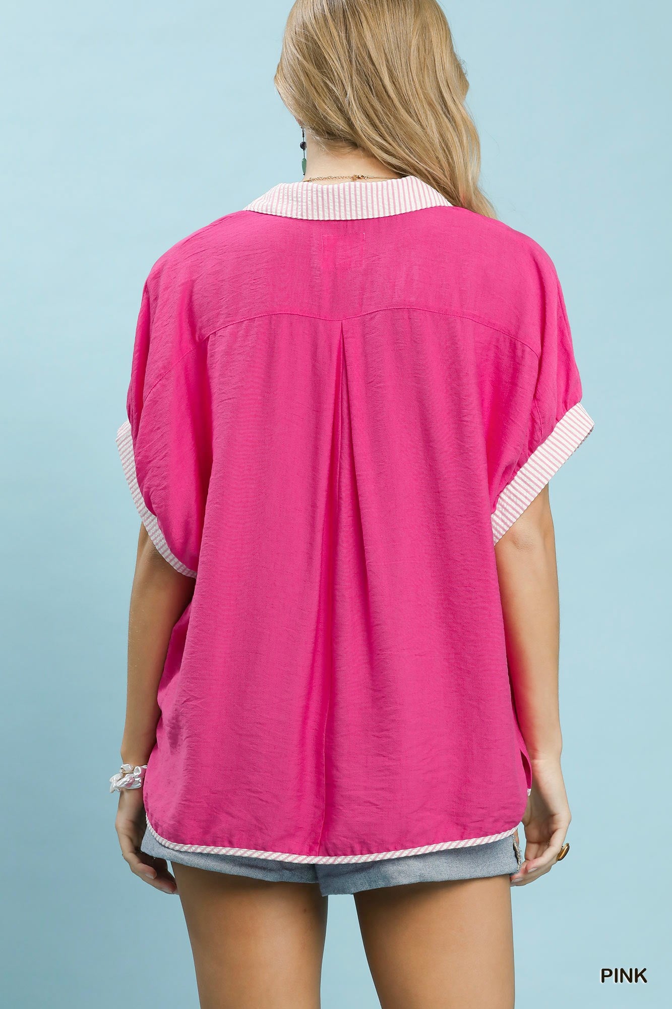 CONTRAST PINK TOP