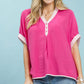 CONTRAST PINK TOP