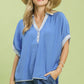 CONTRAST BLUE TOP