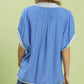 CONTRAST BLUE TOP
