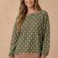 DOTTED OLIVE WAVE LS TOP