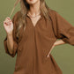 V-NECK CAPPUCCINO STRIPE TOP