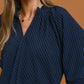 V-NECK MIDNIGHT STRIPE TOP