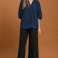 V-NECK MIDNIGHT STRIPE TOP