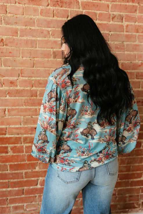 FLORAL BUCK HORSE LS