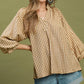 CLASS GINGHAM TAUPE TOP